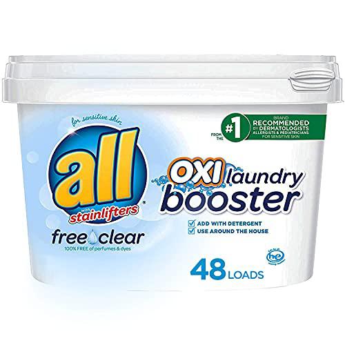 Streamlight all oxi laundry booster for sensitive skin, free clear, 52 ounces, 48 loads