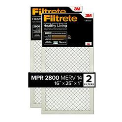 places products filtrete mpr 2800 16x25x1 ac furnace air filter, healthy living ultrafine particle reduction, 2-pack