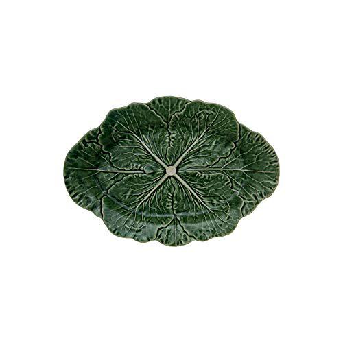 bordallo pinheiro cabbage green oval platter, large