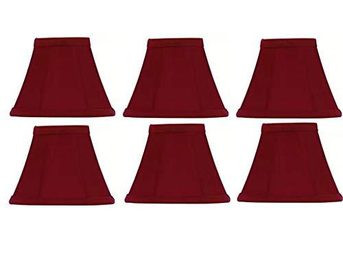Sterling Home Upgradelights Red Silk 4 Inch Empire Clip On Chandelier Lampshade Set Of 6 2 5x4x3 75 Empire Clip On Chandelier Lampshade, Red Chandelier Lamp Shades Set Of 6