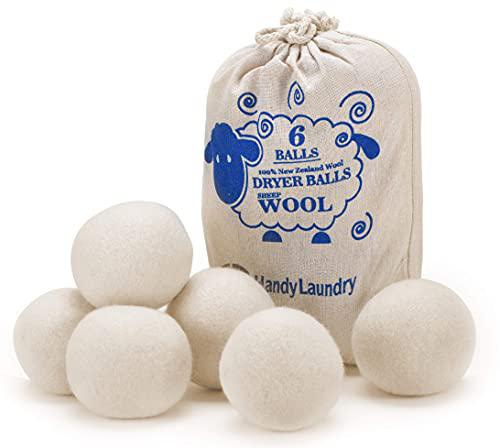 KitchenAid wool dryer balls - natural fabric softener, reusable, reduces clothing wrinkles and saves drying time. the large dryer ball is