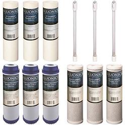 Universal Yarns bluonics 12 pc replacement water filter set for our 4 stage uv under sink filter system. sediment carbon block gac uv bulb