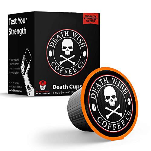 Eaton death wish single serve coffee pods for keurig/k-cup style 2.0 brewers, usda certified organic & fair trade (50 count bulk valu