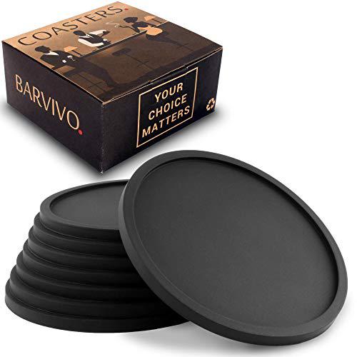 Mixer Barvivo Silicone Coasters with Holder Set of 8 - Cup Coasters for Indoor and Outdoor, Perfect Durable Coaster for Tabletop Prote