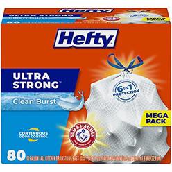 hefty ultra strong tall kitchen trash bags - clean burst, 13 gallon, 80 count
