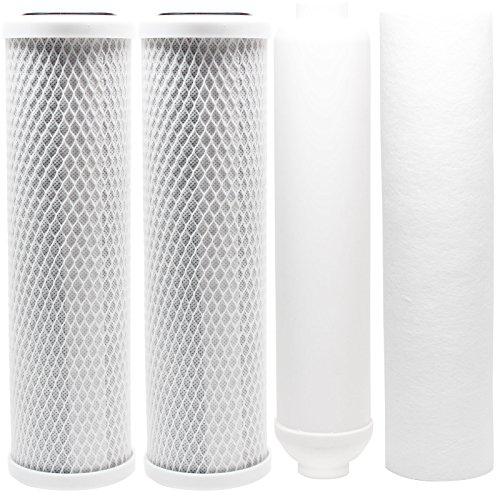 Denali Pure 5-pack replacement filter kit compatible with apec roes-ph75 ro system - includes carbon block filters, pp sediment filter & in