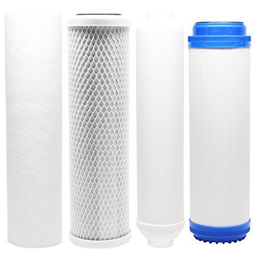 Denali Pure 5-pack replacement filter kit compatible with ispring rcs5t ro system - includes carbon block filter, pp sediment filter, gac f
