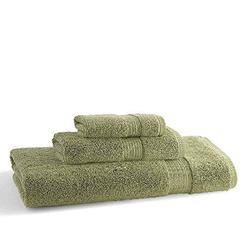 kassatex egyptian 3 piece bath towel set, 100% twisted yarn egyptian cotton: 1 bath, 1 hand, 1 washcloth - 625 gsm | moss
