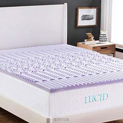 Fineware lucid 2 inch 5 zone lavender memory foam mattress topper - twin xl