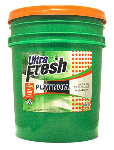 ultra fresh ufpgregl platinum original green liquid laundry detergent, 5 gal, 640 oz.