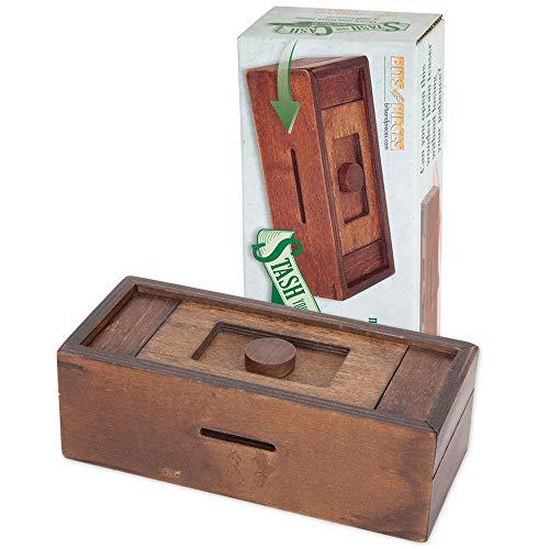 Park Designs bits and pieces - stash your cash - secret puzzle box brainteaser - wooden secret compartment brain game for adults