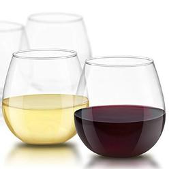 XmaxRC joyjolt spirits stemless wine glasses for red or white wine (set of 4)-15-ounces