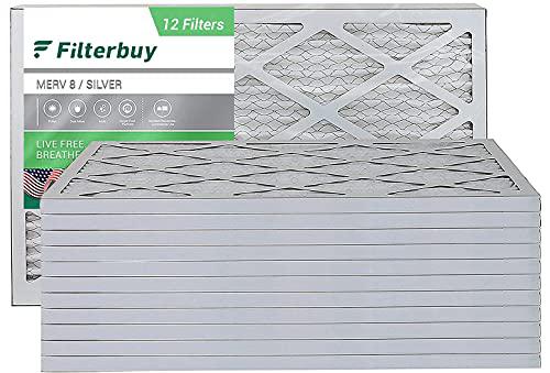 Welironly filterbuy 16x25x1 merv 8 pleated ac furnace air filter, (pack of 12 filters), 16x25x1 - silver