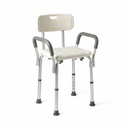 poolside creations wouldn\'t you rather be poolside? medline shower chair bath seat with padded armrests and back, great for bathtubs, supports up to 350 lbs