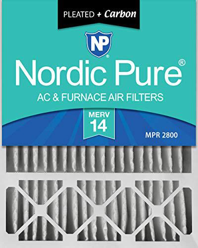 Project Genius nordic pure 20x25x5 (4-3/8 actual depth) merv 14 plus carbon lennox x6675 replacement ac furnace air filter, 2 pack, 2 piece