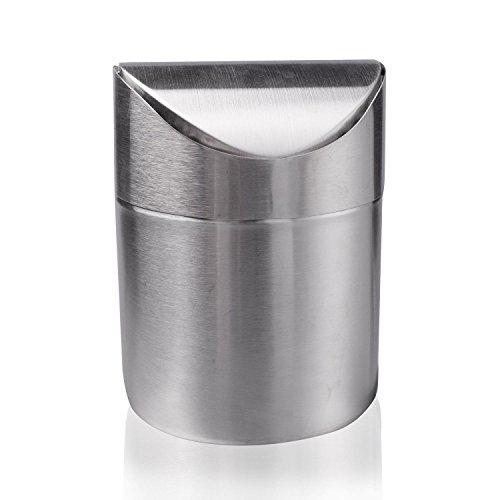 Zenith Industries loveinusa fashion mini brushed stainless steel wave cover counter top trash can ,recycling trash can