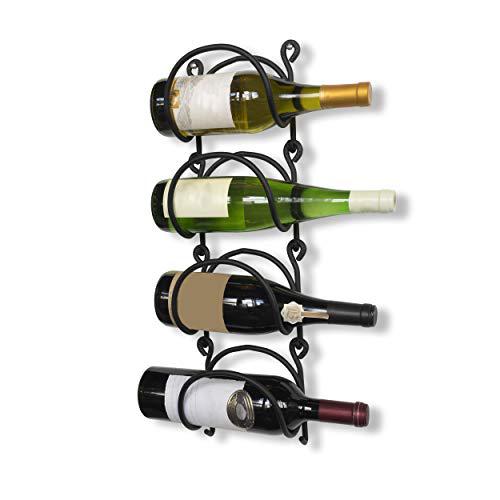 Zhu Zhu Pets wallniture wrought iron curved wall mounted wine rack - bottle storage black set of 4