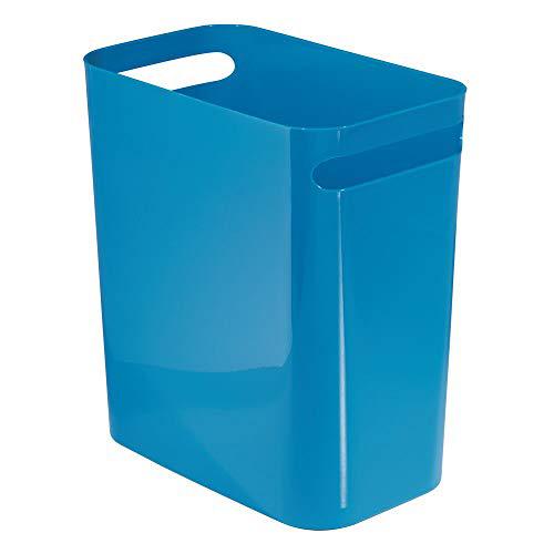 Laivigo mdesign slim plastic rectangular large trash can wastebasket, garbage container bin, handles for bathroom, kitchen, home office