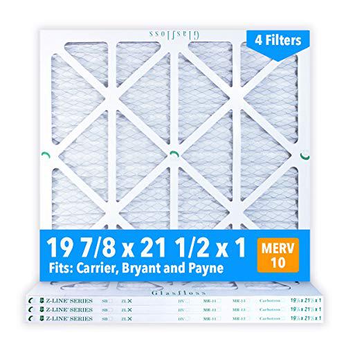 Danby glasfloss 19-7/8 x 21-1/2 x 1 merv 10 air filters, pleated, made in usa (case of 4) fits listed models of carrier, bryant & pay