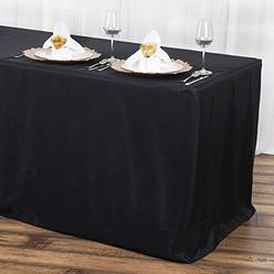 Accumulair linentablecloth 6 ft. fitted polyester tablecloth black (pack of 2)