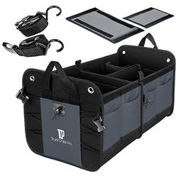 Prime-Line trunkcratepro collapsible portable multi compartments trunk organizer, gray
