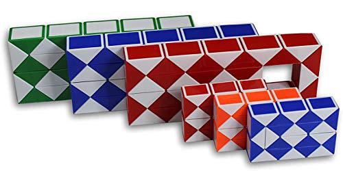 KATO magic snake cube twist puzzle bundle of 6! 3 mini cubes and 3 large cubes (bundle 6 pack)