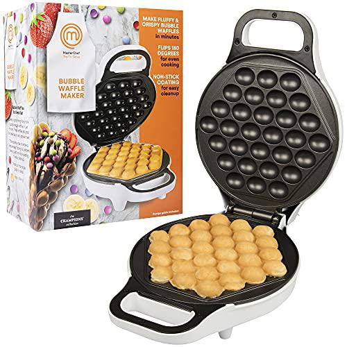 CustomGiftsNow masterchef bubble waffle maker- electric non stick hong kong egg waffler iron griddle- ready in under 5 minutes