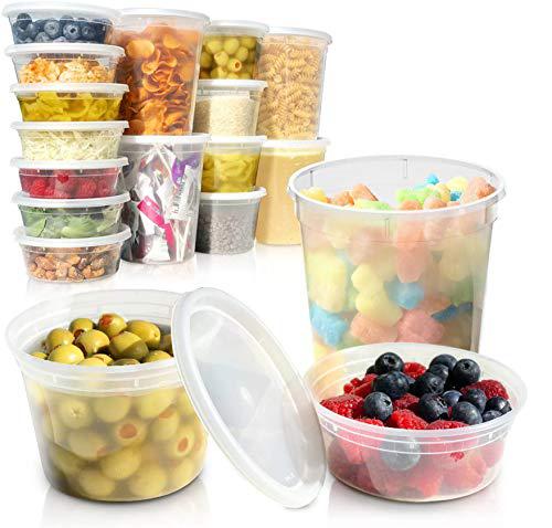 Golden Rabbit deli containers with lids - food storage containers - clear  freezer containers, 36-pack bpa free plastic 8, 16, 32 oz