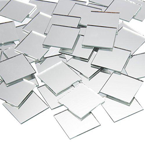 Luck craft mirrors - 120-pack bulk square mirror tiles - 1x1 inch glass  mosaic tiles