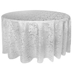 LAUCHUH Tektrum Heavy Duty 90 inch Round Damask Jacquard Tablecloth Table cover - WaterproofSpill ProofStain ResistantWrinkle Free - gre