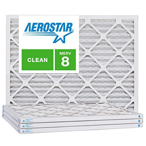 Comecase aerostar 16 1/2x21 1/2x1 merv 8, pleated air filter, 16 1/2x21 1/2x1, box of 4, made in the usa