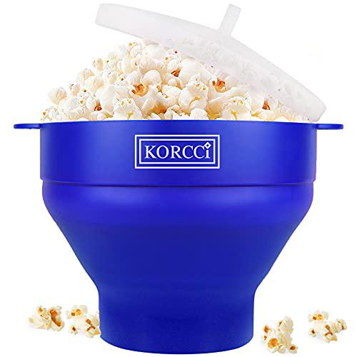 Global Solutions USA microwaveable silicone popcorn popper, bpa free collapsible hot air microwavable popcorn maker bowl, use in microwave or oven (