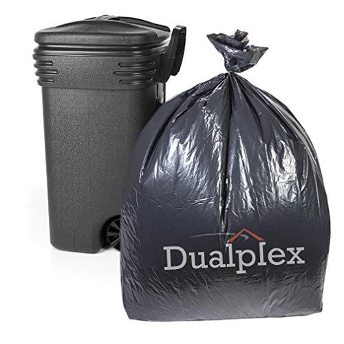 PlaidHat dualplex 55 gallon black trash bags 1.5 mill garbage bag 40 bags  per case 36 x 52