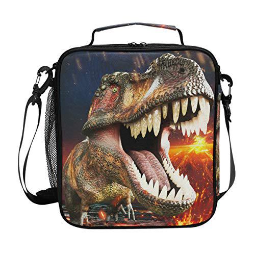 TP-Link zoeo boys dinosaur lunch box 3d insulated lunch bag prep kids  cooler blue tote freezable shoulder strap waterproof picnic meal