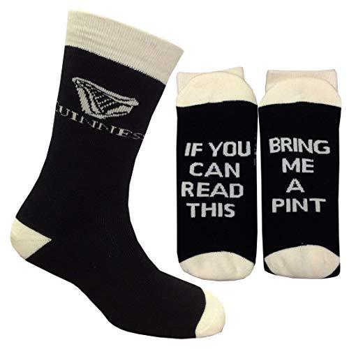 T&F black and white guinness official merchandise bring me a pint socks