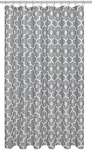 Ruibo biscaynebay printed shower curtains, morocco pearl textured fabric bathroom curtains, 72 by 72 inches silver grey