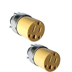 lxcom 2pc female extension cord ends - replacement electrical plug end 15amp 125v female plug end replacement extension cord ends, fe