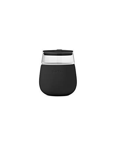 Se w&p wp-pcg-ch portable porter wine cocktail glass, on-the-go, protective silicone sleeve, dishwasher safe, 15 ounces, charcoal