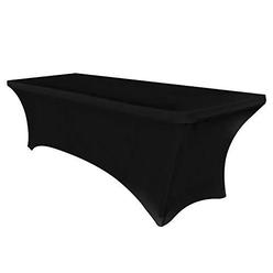 Obstal 6ft Stretch Spandex Table Cover For Standard Folding Tables Universal Rectangular Fitted Tablecloth Protector Weddi Obstal 6ft Stretch Spandex Table Cover, Plastic Rectangular Table Covers With Elastic
