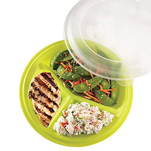 US Acrylic portion control lunch travel plate (assorted colors) (set of 3)