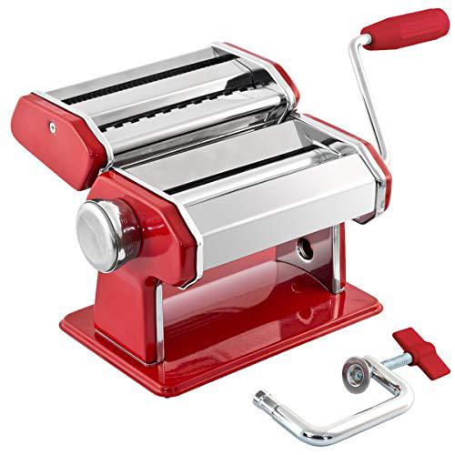 vacally tools gourmex stainless steel manual pasta maker machine | with adjustable thickness settings | perfect for professional homemade spa