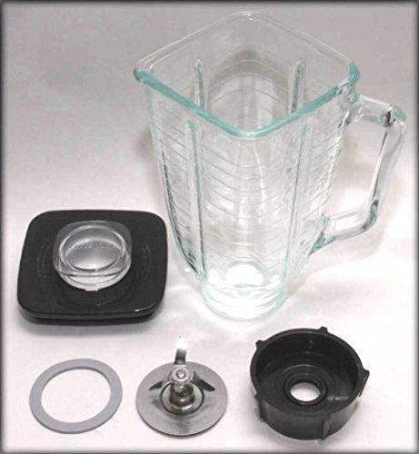 MagTek brentwood p-ost722 replacement glass jar set, oster blender compatible, 0.33 gallon capacity