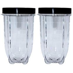 AceCrew blendin 2 pack 16 ounce tall cup with black jar lid, compatible with original magic bullet blender juicer 250w mb1001