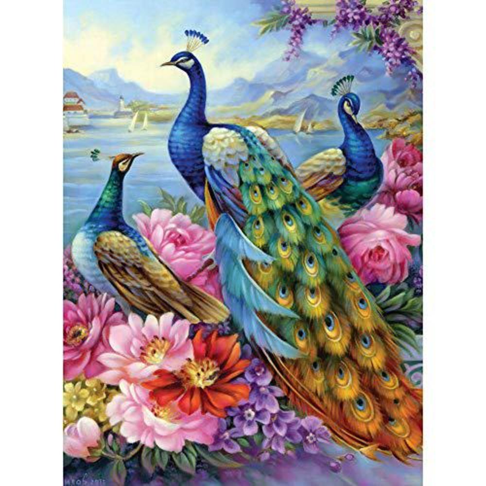 bits and pieces - peacocks 1000 piece jigsaw puzzles for adults - each puzzle measures 20 inch x 27 inch - 1000 pc jigsaws by