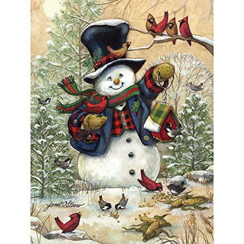 bits and pieces - 500 piece jigsaw puzzle for adults 18" x 24" - winter friends - 500 pc snowman outdoor nature jigsaw by art