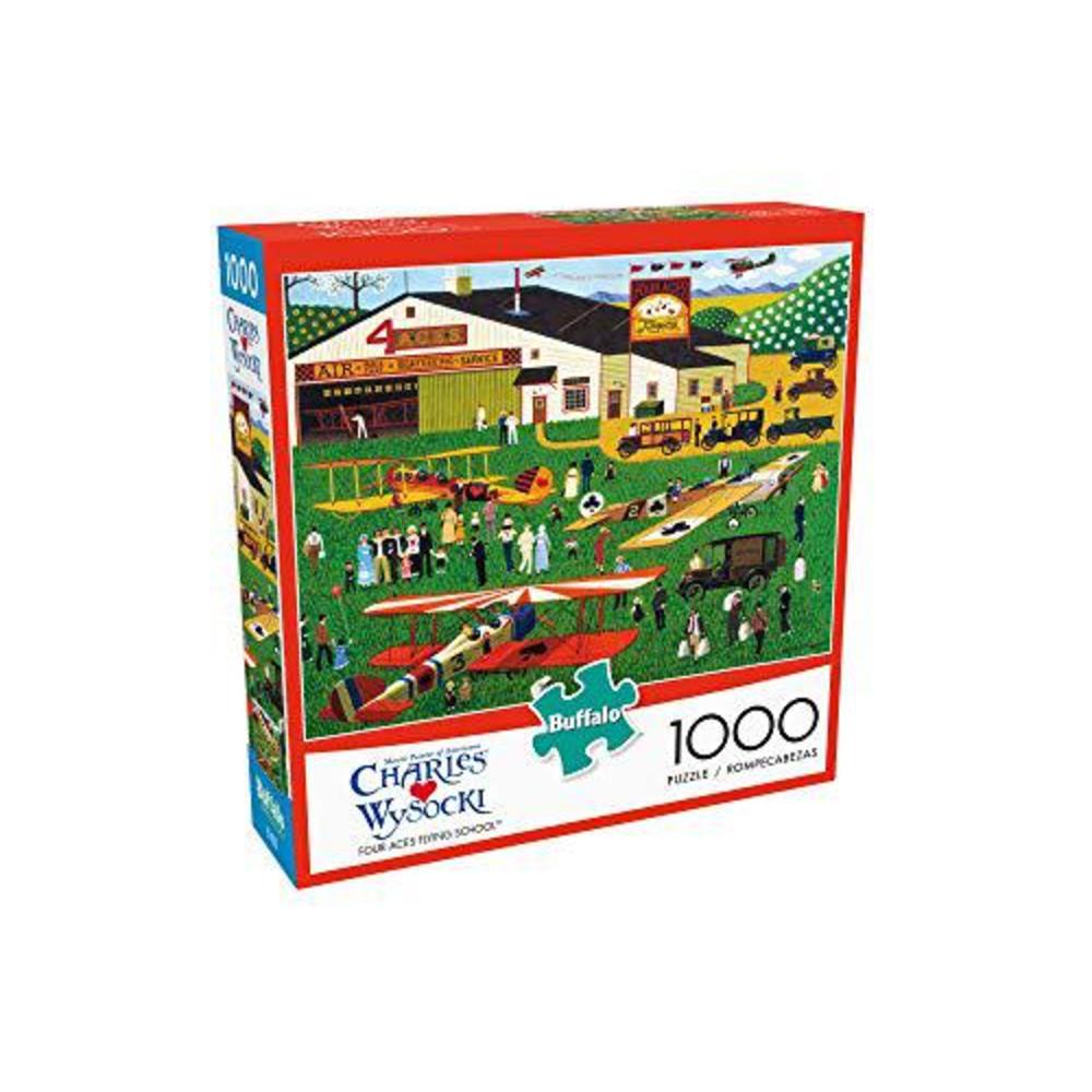 Buffalo Games & Puzzles buffalo games - charles wysocki - four aces flying school - 1000 piece jigsaw puzzle