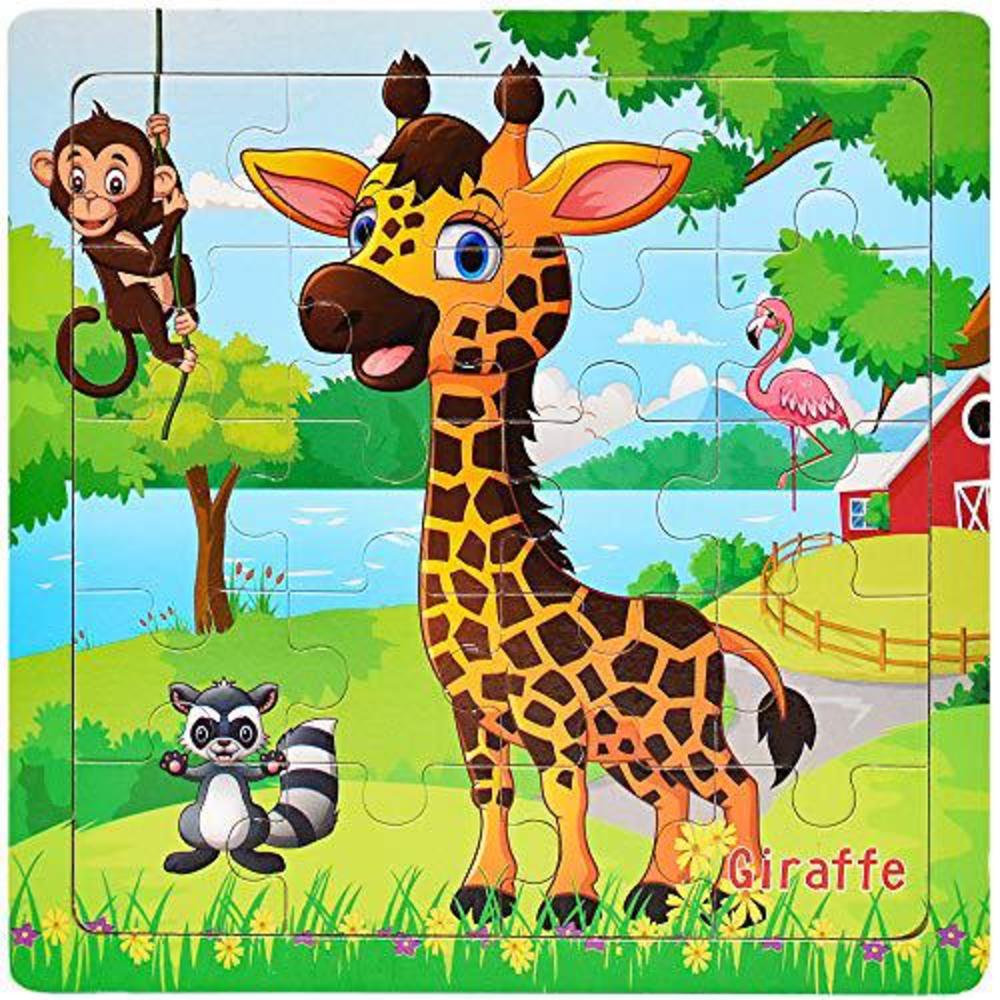 CHAFIN puzzles for kids ages 3-5 toddler puzzles set 20 piece wooden jigsaw puzzles for toddler children learning puzzles set for bo