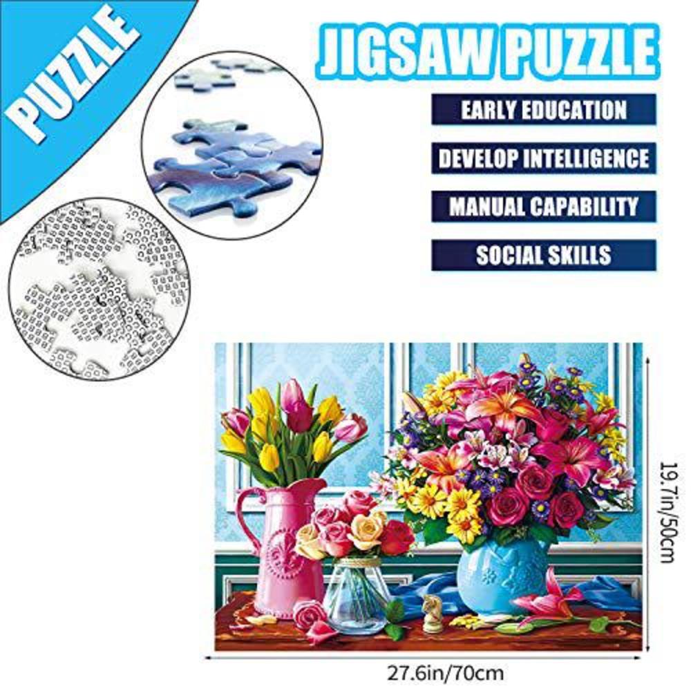 RECHIATO jigsaw puzzles 1000 pieces for adults flower bouquet educational fun game intellectual decompressing interesting puzzle