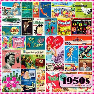 except for disappear irony re-marks 1950s 1000 piece jigsaw puzzle - pop culture image collage