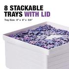 Tidyboss tidyboss 8 puzzle sorting trays with lid 8 x 8 - portable jigsaw  puzzle accessories white background makes pieces stand out